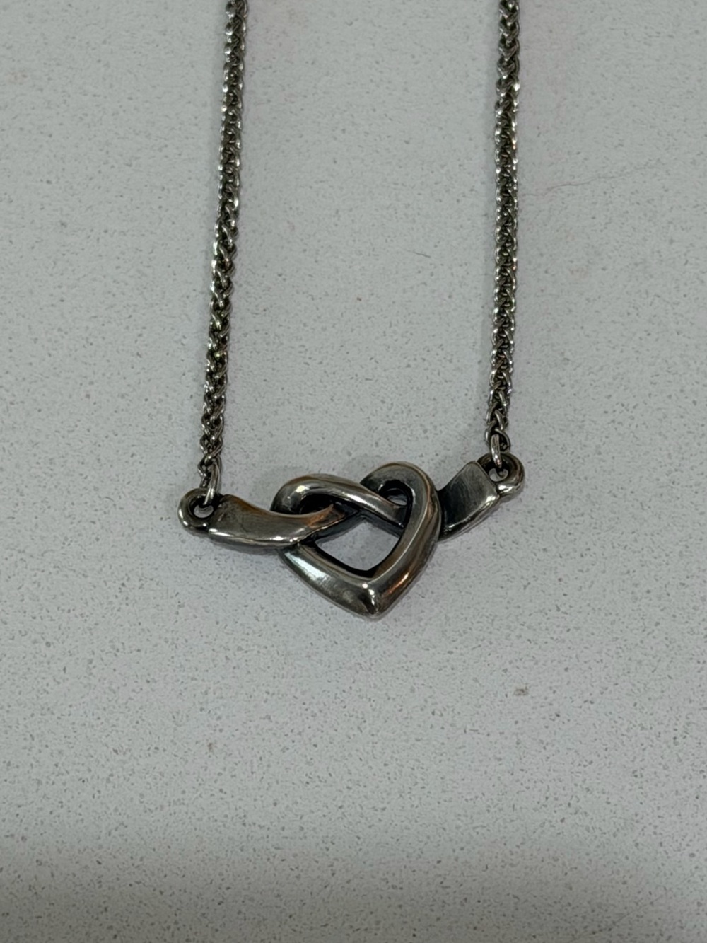 James Avery Sterling Silver Heart Knot Necklace 17” - Silver Retired